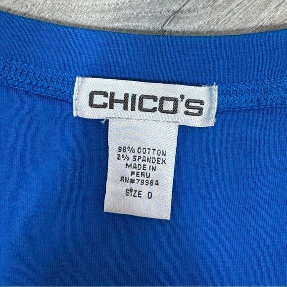 Chico’s Scoop Neck Short Sleeve Tee Shirt Blue Small - Picture 5 of 7
